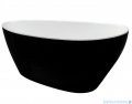 Besco Goya XS B&W 142x62cm wanna wolnostojąca biało-czarna MATOWA+ odpływ klik-klak biały czyszczony od góry #WMMC-140GKW