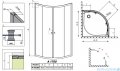 Radaway Classic A Kabina prysznicowa półokrągła z drzwiami przesuwnymi 80x80x170 szkło fabric profile białe 30011-04-06