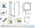 Radaway Kabina prysznicowa Almatea Kdj 100x75 lewa szkło grafitowe 32145-01-05NL