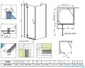 Radaway Almatea Kdj Gold kabina prysznicowa 90x75 lewa szkło przejrzyste 32147-09-01NL