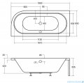 Besco Avita 180x80cm wanna asymetryczna prawa + obudowa + syfon #WAV-180-NP/OAV-180-NS/19975
