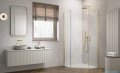 Radaway Essenza Gold Ptj kabina pięciokątna 90x90cm prawa szkło przejrzyste 1385010-09-01R/1385050-01-01
