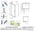 Radaway Nes Kdj II Brushed Nickel kabina 120x70cm lewa szczotkowany nikiel 10032120-91-01L/10039070-01-01