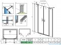 Radaway Nes 8 Black Dwd II drzwi wnękowe 180cm W2 czarny mat/szkło przejrzyste 10081093-54-01/10080187-54-01