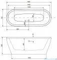 Besco Victoria wanna 160x75cm wolnostojąca biało-czarna bez przelewu klik-klak #WKV-160WO-BC 