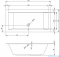 Riho Lugo 180x90cm wanna prostokątna z hydromasażem Pneumatic S2 prawa + nogi + syfon BT03-PNES2-P