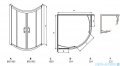 Besco Modern kabina półokrągła 90x90x185cm grafit MP-90-185-G
