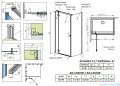 Radaway Essenza 8 Gold Kdj kabina 90x80cm lewa złoty połysk/szkło przejrzyste 10480612-01-01L/10470237-09-01L/10113080-01-01