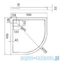 Schedpol Omega brodzik półokrągły z klapką odpływu 90x90x5,5cm R55 3.0455