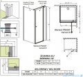 Radaway Eos II KDJ kabina prysznicowa 80x80 prawa szkło przejrzyste + brodzik Delos C + syfon 3799420-01R/3799430-01L/SDC0808-01