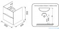 rysunek techniczny Oristo Silver szafka podwójna z blatem 120x55x44cm biały połysk OR33-SD2S-120-1-D/OR33-B-120-1