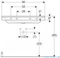 Geberit Xeno 2 Umywalka ścienna bez otworu na baterię 90x48 cm KeraTect 500.532.01.1