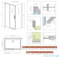 Radaway Idea Kdj Brushed Nockel kabina 100x80cm lewa szczotkowany nikiel 387040-91-01L/387051-91-01R