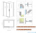 Radaway 8 Idea Kdj kabina 160x100cm lewa szkło przejrzyste 10340820-01-01L/10350753-01-01/10360100-01-01R
