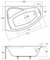 Besco Rima 170x110cm wanna asymetryczna lewa + obudowa + syfon #WAR-170-NL/OAR-170-P/L/19975