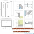 Radaway Idea Kdj Brushed Nickel kabina 160x120cm prawa szczotkowany nikiel 387046-91-01R/387054-91-01L