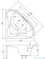 Besco Mia 130x130cm wanna narożna + obudowa CZARNY mat + syfon CZARNY #WAM-130-NS/OAM-130-NSC/19977
