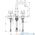 Hansgrohe Axor Citterio 3-otworowa bateria umywalkowa z uchwytami krzyżowymi bez płytki 39133000