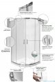 Besco Modern kabina asymetryczna 120x90x185cm mrożone MA-120-90-M