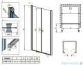 Radaway Eos DWD Drzwi wnękowe 120 szkło przejrzyste + brodzik Doros D + syfon 37773-01-01N