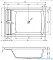 Riho Savona wanna prostokątna 190x130cm z zagłówkiem BB79