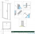 Radaway Nes Dws drzwi wnękowe 110cm lewe szkło przejrzyste 10028110-01-01L