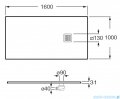 Roca Terran 160x100cm brodzik prostokątny konglomeratowy cafe AP1016403E801660