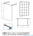 Radaway Modo X Black I Factory kabina Walk-in 140x200 szkło 10mm 388344-54-57