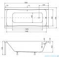 Besco Optima 160x70cm wanna prostokątna + obudowa + syfon #WAO-160-PK/#OAO-160-PK/19975