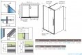 Radaway Furo Black Kdj kabina 140x110cm lewa szkło przejrzyste 10104722-54-01L/10110680-01-01/10113110-01-01