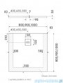 Schedpol Schedline Protos brodzik 80x80 White Stone 3SP.P2K-8080/B/ST-M1/B/ST