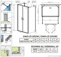 Radaway Nes 8 Black Dwd+2S kabina 75x100x75cm czarny mat/szkło przejrzyste 10080075-54-01/10082100-54-01/10080075-54-01