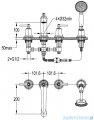 Omnires Armance bateria wannowa 4-otworowa miedź antyczna AM5232ORB