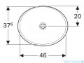 Geberit VariForm Umywalka owalna wpuszczana w blat bez przelewu 50x40cm KeraTect 500.710.00.2