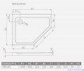 Radaway Doros PT E Stone brodzik pięciokątny 100x80 lewy kaszmirowy SDRPT1080-01-84SL