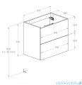 Roca Kwadro szafka 60x38x53 cm czarny połysk A857969351