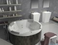 Riho Limited Carmen wanna okrągła 180cm z hydromasażem Thermae Line + zagłówki szare B038006005