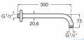 Roca ramię ścienne do głowic prysznicowych, chrom A5B0150C00