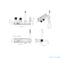 Oltens Hamnes bateria wannowo-prysznicowa podtynkowa 4-otworowa kompletna czarny mat 34107300