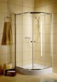 Radaway Classic A Kabina prysznicowa półokrągła z drzwiami przesuwnymi 80x80x185 szkło fabric profile białe