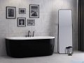 Besco Volya / Vista Black&White wanna 170x75cm wolnostojąca przyścienna biało-czarna z syfonem #WKV-170-WS-BI/CZ