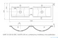 rysunek techniczny Oristo Silver umywalka meblowa podwójna 120x45cm UME-SI-120-92-D