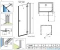 Radaway Fuenta Dwj drzwi wnękowe 120cm prawe chrom połysk szkło przejrzyste 1384016-01-01R