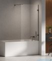 New Trendy Eventa Black Chrome Parawan nawannowy 100x150 cm z wspornikiem prostopadłym przejrzyste czarny połysk EXK-5692-WP