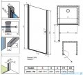 Radaway Eos DWJ I drzwi prysznicowe 70 lewe przejrzyste 137983-01-01L