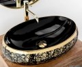 Rea Meryl Umywalka nablatowa Black/Gold REA-U8811