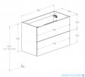 Roca Kwadro szafka 80x38x53 cm czarny połysk A857970351