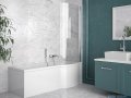 Besco Inspiro 170x70cm wanna z parawanem prawa + obudowa + syfon #WAI-170-PPR/#OAI-170-II/19975