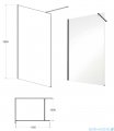 Besco Eco-n Black kabina walk-in 110x195cm przejrzyste ENB-110-195C