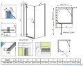 Radaway Kabina prysznicowa Almatea KDJ 90x100 lewa szkło grafitowe 32151-01-05NL